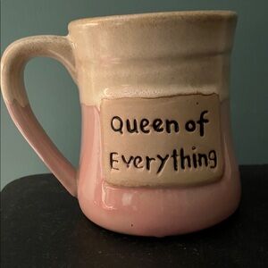Queen of Everything Glazed Pottery Large Mug 5”